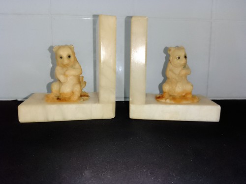 Pair vintage alabaster - alabaster, onyx