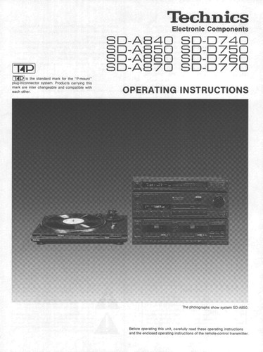 Technics a740 a750 - technics, sd-a750