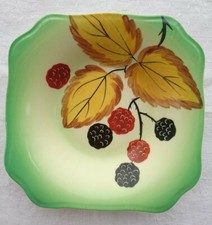 Empire Shelton Ivory England Hand Painted Blackberry Wild Fruit Small Dish Rare