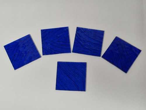 Pieces blue stained glass - blue,