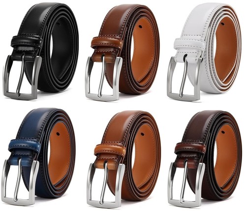 Men belt plain solid leather - men's,