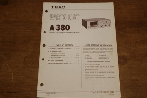 Original factory teac 380 - factory, a-380