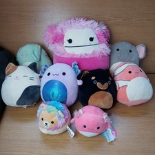 Job Lot Of 9 Squishmallow Soft Toy Plushies, Various Types, Sizes, Conditions.