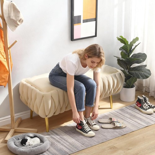 Modern velvet storage ottoman - modern,