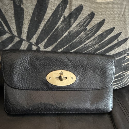 Mulberry black leather turn