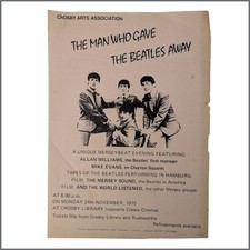 The Man Who Gave The Beatles Away 1975 Promo Flyer & Bob Wooler Letter (UK)