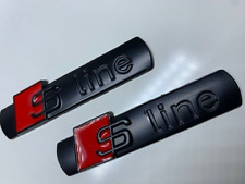 2X Audi S Line Metal Matt Black Badge S3, S4, S5, S6, S8 Wing Badge TT TTS TTRS