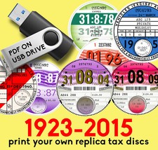 REPRODUCTION REPLICA ROAD TAX DISC All years | Print own | PDF USB Memory stick