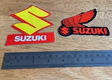 2 Vintage Unused Suzuki Motorcycle Helmets Stickers Decals