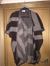 Matalan Papaya Brown Geo Print Poncho Shawl Wrap Festival Cover Up Size S/M