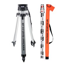 Tripod and Staff Kit for Rotary or Dumpy Levels includes 1.5m Tripod & 4m Staff