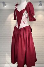 Vintage 1980s Cotton Romantic Rosebuds & Bow Fit and Flare Bridesmaid Dress XS 6