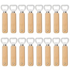 16 PCS Wooden Bottle Openers Handheld Beer Bottle Openers for Drinks Cider Bar