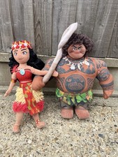 Disney Store Moana & Maui Plush Doll Polynesian Princess Soft Toy Official