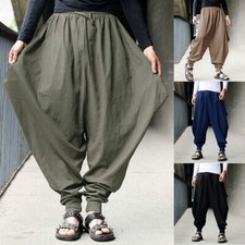 Men Cotton Linen Pants Harem