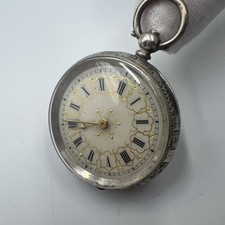 935 Silver Pocket Watch Three Bears Swiss Enamel Dial Ladies Spares/Repairs