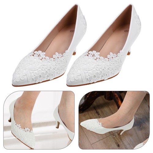 Pair pointy lace high heeled - 1,