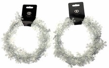Snowflake White Tinsel Garland