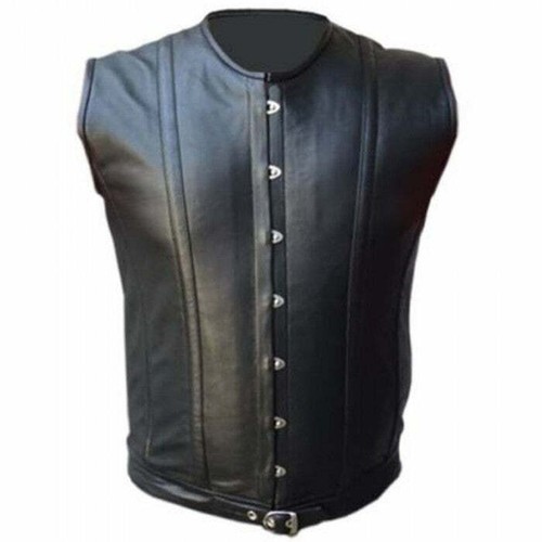 Men real leather - leather, steel