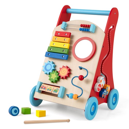Costway wooden baby - wooden, walker
