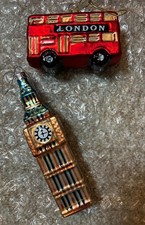 Red London Bus & Big Ben Christmas Tree Hanging Decoration Ornaments