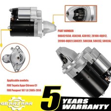 Fits FOR Toyota Aygo Citroen C1 Peugeot 107 1.0 2005-2014 Starter Motor 5802EY