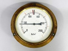 LARGE VINTAGE BRASS PRESSURE