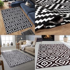 Modern Black Grey Rugs Mats