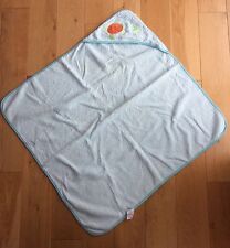 Mothercare Sea Themed Hooded Baby Towel - Fish, Turtle Embroidered - Aqua Blue