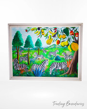 Fernand Pierre (Haitian, 1919-2002) "Magical Fruit Tree" "Zebras" themed work