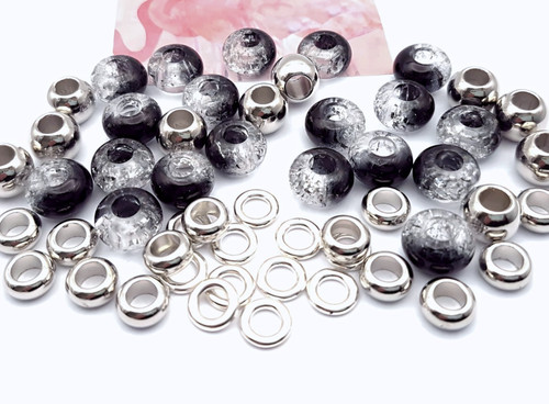 Crackle beads silver - crackle,
