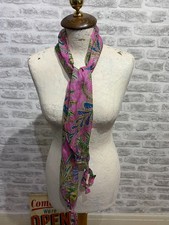 Whistles silk cravat scarf (knotted with bead added) pink oblong S69