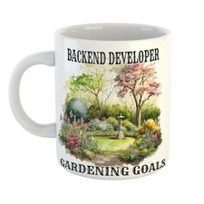 Gift for Flower Fans – BACKEND DEVELOPER GARDENING GOALS Mug – Personalised