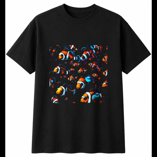 Clownfish underwater neon mens - clownfish,