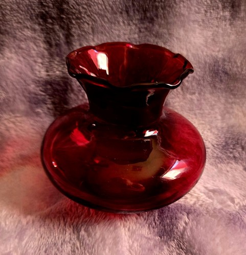 Red glass vases - red,