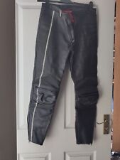 G-Mac Scotland Black Leather Racing Motorbike Trousers W32- inside leg 30 inch