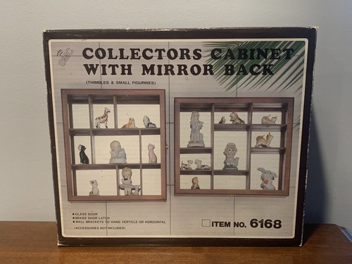 Vtg wood glass display - wood,