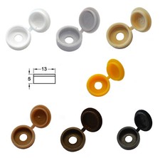 * PLASTIC HINGED SCREW COVER FOLD OVER CAP CAPS for 3.5mm & 4mm 6-8g Screws * +