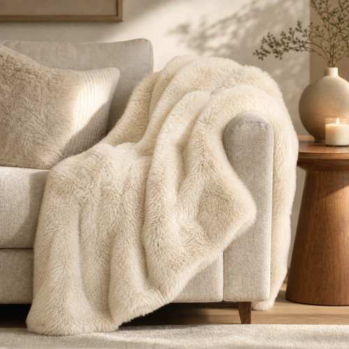 Faux fur throw - fur,