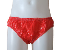 PVC Briefs Pants Knickers Shiny Red Plastic Panties Pants M L Sissy Roleplay