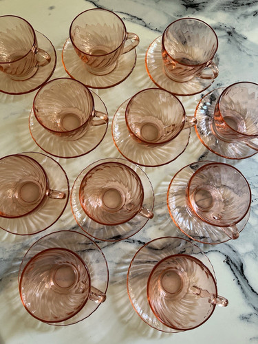 Arcoroc pink swirl glass tea - arcoroc,