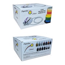 Sugarflair Professional Cake Decorating Airbrush Kit with 12 x Airbrush Colours