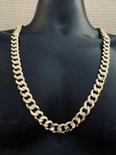 Mens Miami Cuban Link Chain 14k Gold Plated Solid 925 Silver 200 Grams 30" 14mm