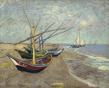 fishing boats on the beach by Vincent Van Gogh, A2 (24x16'') Poster