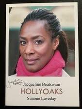 JACQUELINE BOATSWAIN (HOLLYOAKS - SIMONE LOVEDAY) PRE-SIGNED CAST CARD