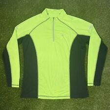 Crane Cycling Jersey Top Running Jogging Long Sleeve Neon Green Mens Large 42-44