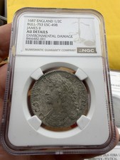 1687 James II Half Crown FIRST