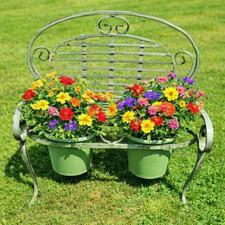 Green Bench Planter Garden
