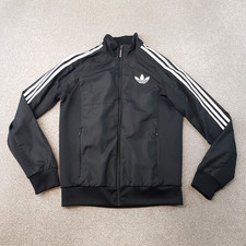 Adidas Mens Track Jacket Small Black Trefoil Firebird Originals SST Training Zip