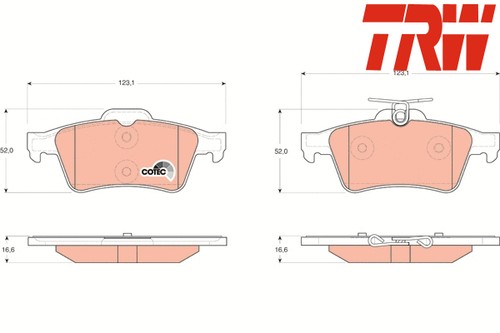 Rear brake pad set disc - pad,